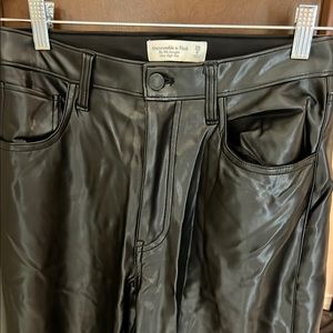 Abercrombie & Fitch Black Faux Leather Pants